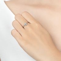 Сребърен пръстен 0.5 карата с мойсанит (диамант) Сертификат, снимка 2 - Пръстени - 45789133