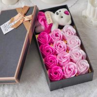 Рози с плюшено мече, снимка 2 - Романтични подаръци - 45505405