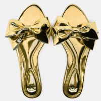 Дамски златни чехли ZARA - размер - 38 , снимка 1 - Чехли - 45434041