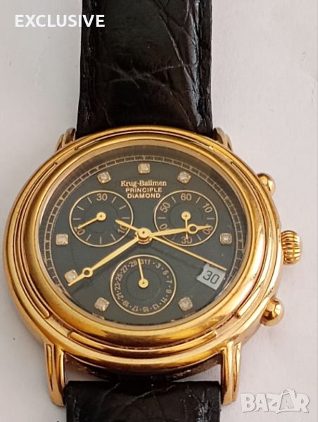 Мъжки часовник  Krug-Baumen - Хронoграф с Диаманти - Модел: 150573DM, снимка 1