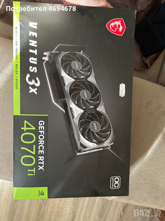 MSI VENTUS 3X RTX 4070Ti 12gb, снимка 1