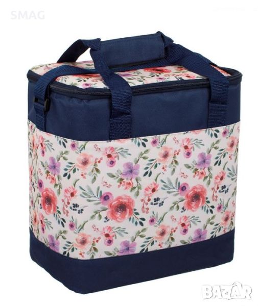 Изотермална чанта Blue Ecru Floral 28x18x30cm - 15л, снимка 1