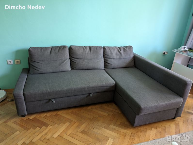 Разтегателен диван с лежанка, снимка 1