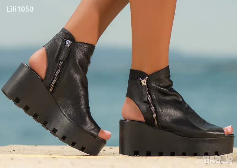 Отворени кожени боти, снимка 1