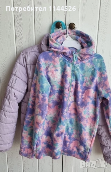 Лилаво яке и полар за момиче 9-10г./140см., снимка 1