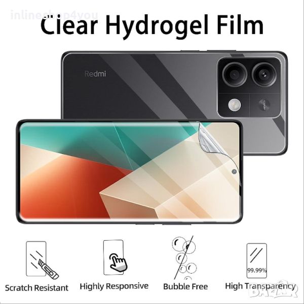 5D Hydrogel / Хидрогел Протектор за дисплей / гръб за Xiaomi Redmi Note 13 Pro 5G, снимка 1