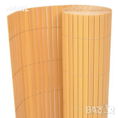 vidaXL Двустранна градинска ограда, PVC, 90x300 см, жълта（SKU:43624, снимка 1