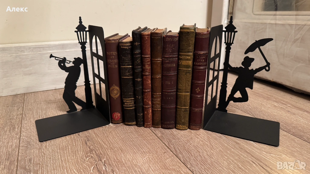 Комплект метални подпори, стойки за книги, джаз., снимка 1