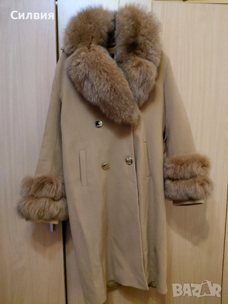 Ново палто кашмир яка лисица за 280 лв, снимка 1