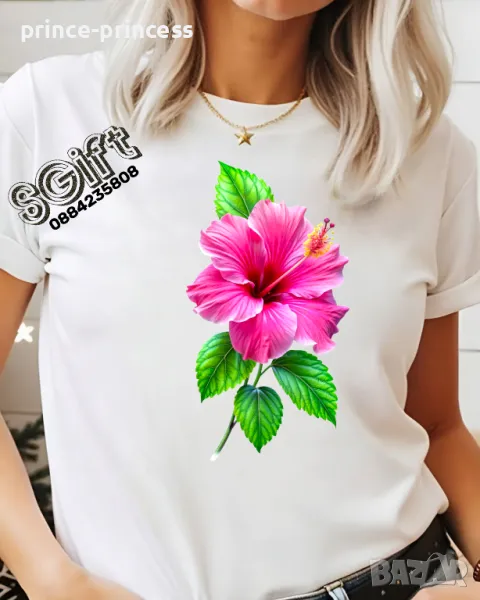 НА ЕДРО Дамска тениска Цвете, снимка 1