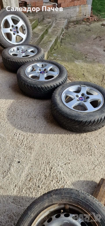 Зимни гуми195/65/R15 с аломиниеви джанти, снимка 1