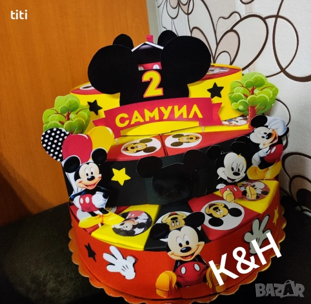 Картонена торта Мики маус , снимка 1