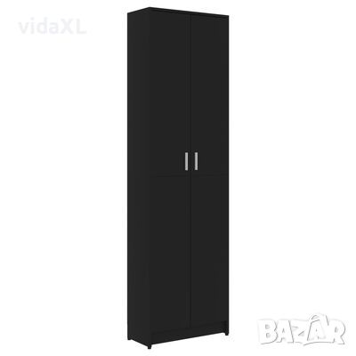 vidaXL Гардероб за антре, черен, 55x25x189 см, ПДЧ（SKU:802850, снимка 1