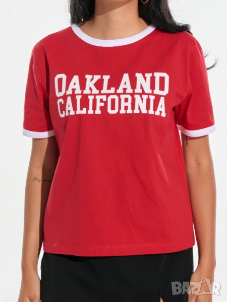 Червена тениска OAKLAND CALIFORNIA, снимка 1