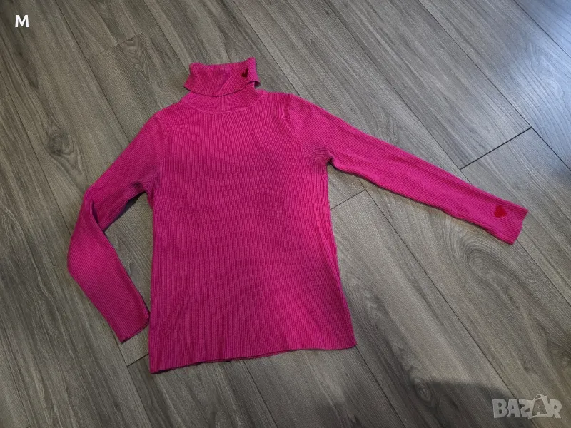 Уникална блуза - поло в цикламен цвят СЪРЦЕ, снимка 1