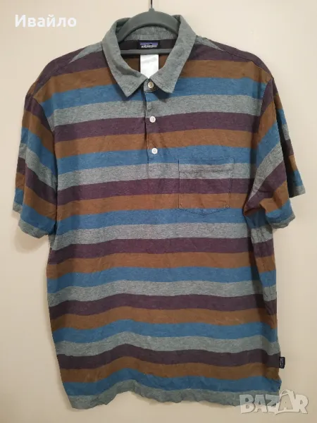 Patagonia Multicolor 3/4 Button Polo Striped Organic Polo Shirt. , снимка 1