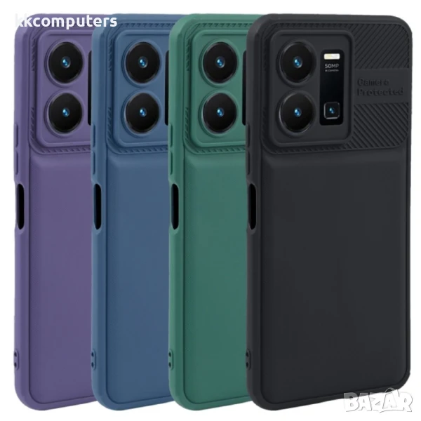 vivo Y15S / Y15A / Y01 Удароустойчив Twill Texture Калъф и Протектор, снимка 1