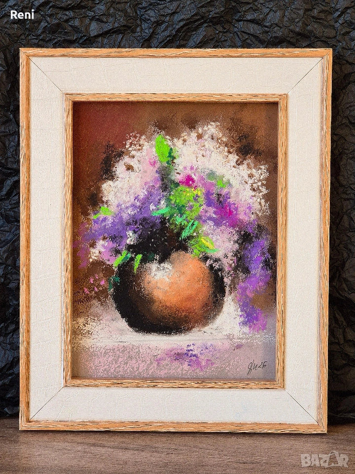 Люляк, картина пастел, оригинал, снимка 1