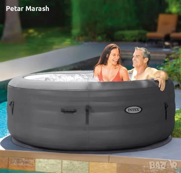 Intex SimpleSpa – Надуваемо Джакузи Ø196 см за 4 души с масажна система и отопление, снимка 1