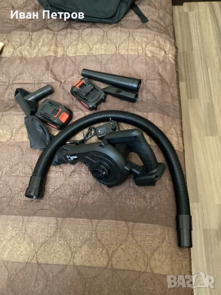 Безжичен 2-в-1 Фуния за Листа и Вакуум с Батерия 2x3000mAh и Зарядно, Скорост на Въздуха 300 км/ч, К, снимка 1