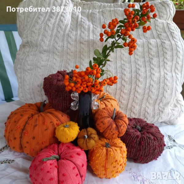 Текстилни тикви за декорация, снимка 1
