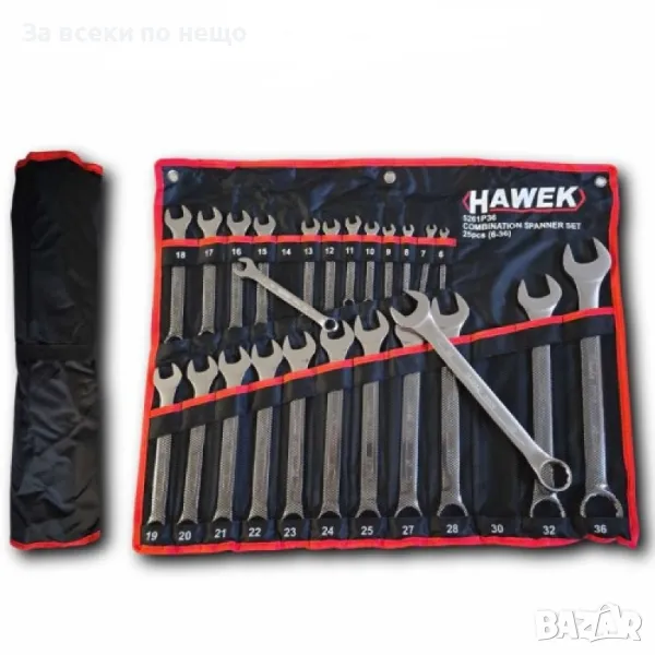 Комплект звездогаечни ключове 6 - 36 мм 25 части Hawek, снимка 1