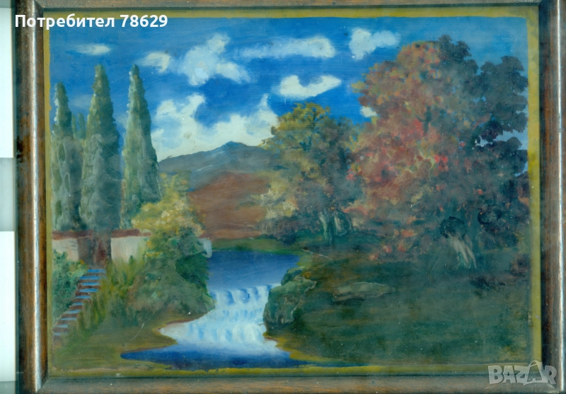 пейзаж - маслени бои, в рамка, снимка 1
