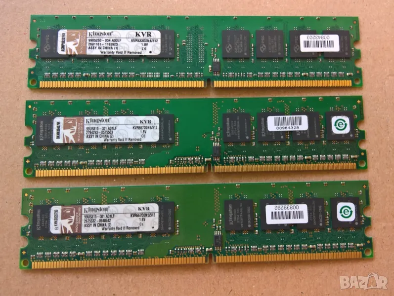 kit 3x512mb ddr2 533mhz за компютър, снимка 1