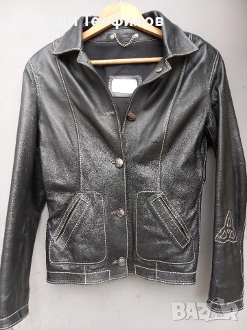 Дамско кожено яке, снимка 2 - Якета - 54148978