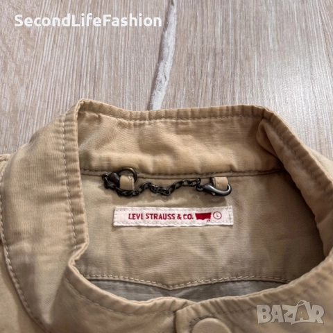 Дамско бомбър яке Levi Strauss & Co, размер L, бежово Levi's, снимка 2 - Якета - 52180615
