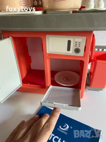 Малка кухня с мивка с течаща вода - 46 см. - розова или синя, снимка 7 - Образователни игри - 51699993