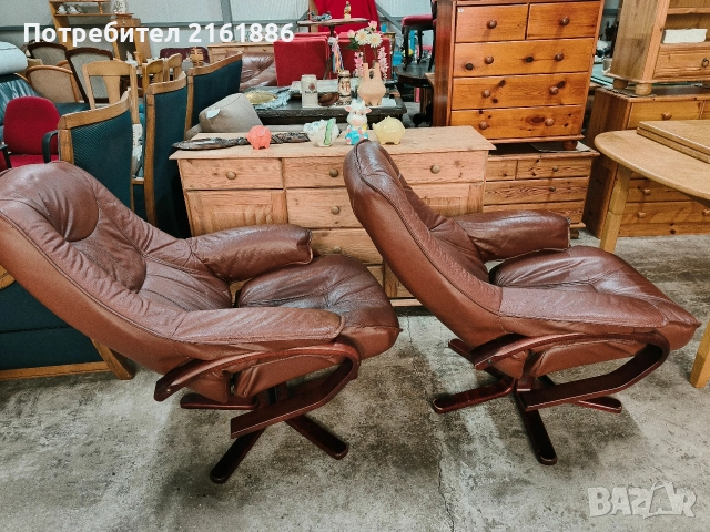 Два броя Relax кресла от естествена кожа , снимка 6 - Дивани и мека мебел - 52754710
