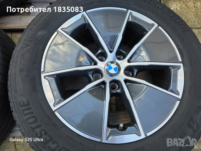 Лети джанти 16ки 5х112 BMW + летни гуми 205/60/16 Bridgestone, снимка 6 - Гуми и джанти - 53296407