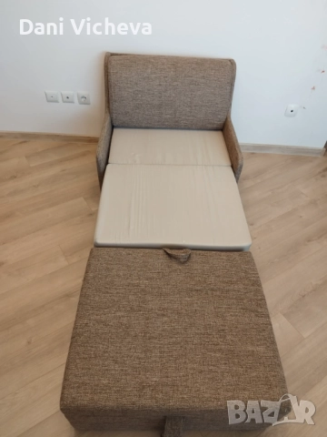 Разтегателен диван в бежово, снимка 5 - Дивани и мека мебел - 52830020