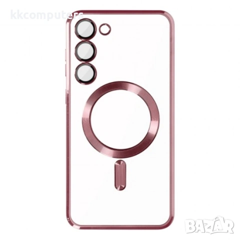 Силиконов кейс bSmart Chrome Magsafe с протектори за камерите, За Samsung Galaxy S26, Розово-златен , снимка 3 - Калъфи, кейсове - 53475497