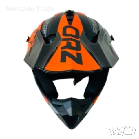 Кросова каска, За мотор, Атв и велосипед, S и M размер, Сив с оранжев, снимка 4 - Аксесоари и консумативи - 50578012