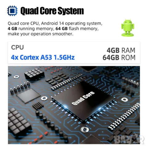 9” 2-DIN мултимедия за Volkswagen-SEAT-Skoda. Android 14, RDS, 64GB ROM, RAM 4GB DDR3 , снимка 7 - Аксесоари и консумативи - 51314022