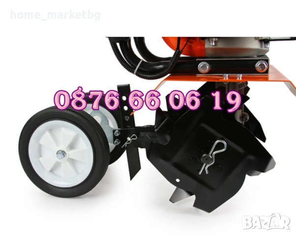 Бензинова мотофреза 74 куб, бензинов мотокултиватор, снимка 6 - Градинска техника - 53710211