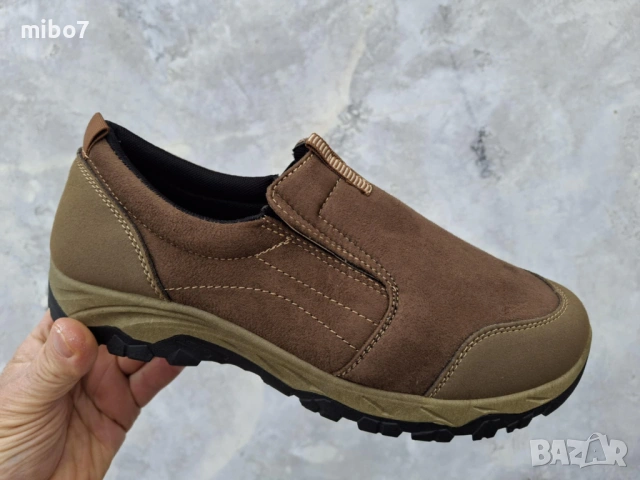 Мъжки спортни обувки без връзки в кафяво- CAIDAI