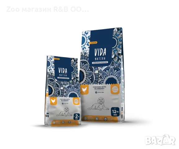 VIDA GRAIN FREE FREEDOM за подрастващи кученца от средни и едри породи с Пилешко и боровинки 12 кг.