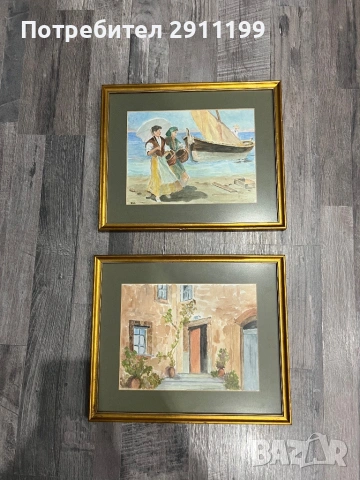 Картина – акварел, 2 бр., снимка 8 - Картини - 54303950