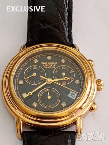 Мъжки часовник  Krug-Baumen - Хронoграф с Диаманти - Модел: 150573DM, снимка 1 - Мъжки - 46433712