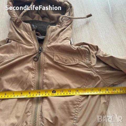 Дамско яке с качулка и цип Naketano пясъчен цвят размер M, снимка 4 - Якета - 53175876