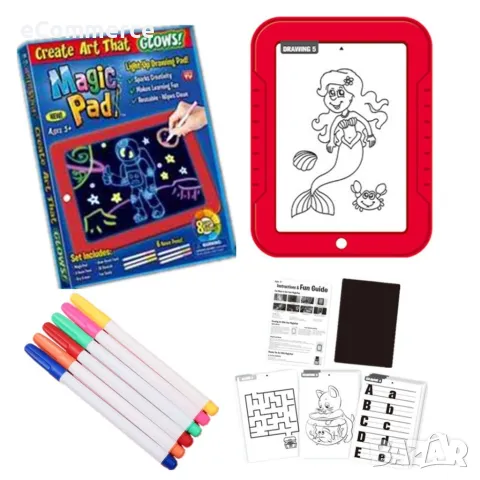 Светещ таблет за рисуване Magic Sketch Pad, снимка 4 - Рисуване и оцветяване - 47529737