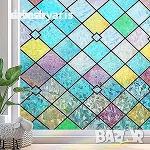 Zindoo Самозалепващо фолио за прозорци - Поверителност и декорация, UV Блокиране, 44.5x200см, снимка 2 - Други стоки за дома - 49810093