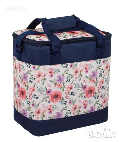 Изотермална чанта Blue Ecru Floral 28x18x30cm - 15л, снимка 1 - Хладилни чанти - 46387444