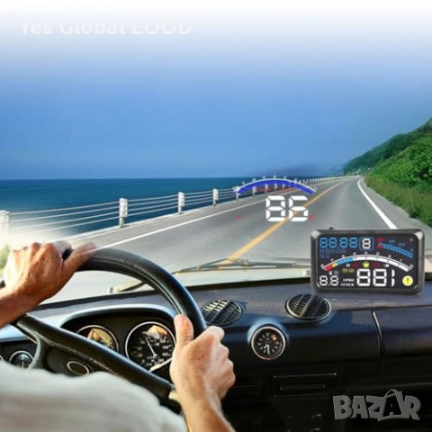 Keenso F4 5.5" HUD дисплей KMH/MPH 12V, снимка 3 - Аксесоари и консумативи - 53618065