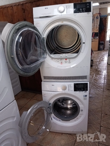 Комплект пералня и сушилня с термопомпа АЕГ Aeg 8кг А+++ 2 години гаранция!, снимка 3 - Перални - 52152435