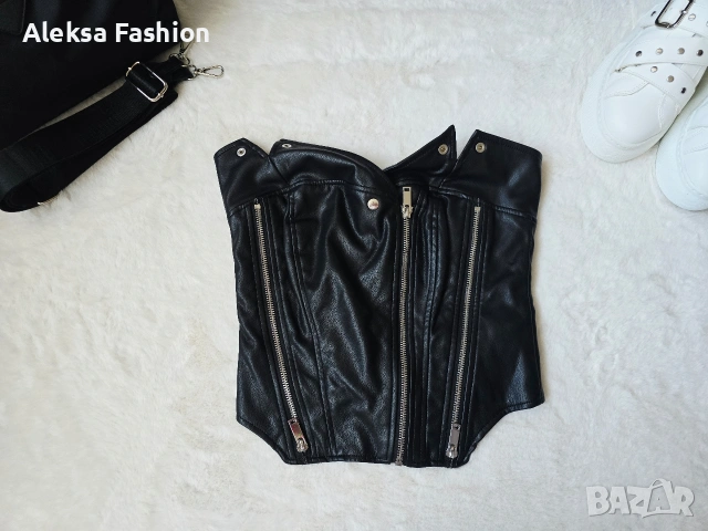 Дамски кожен корсет бюстие топ, снимка 5 - Корсети, бюстиета, топове - 51134047