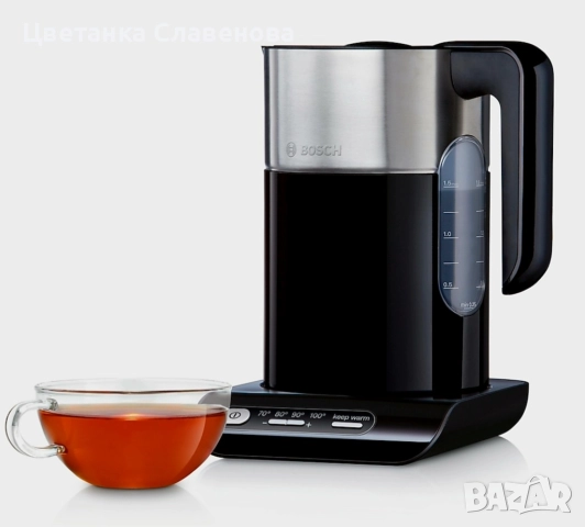 Електрическа кана Bosch TWK8613P, 1.5 л, 2400W, Черен